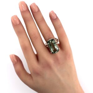 HGC 8 - GREEN AMETHYST - SILVER 925 - RING.