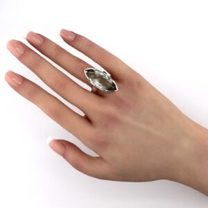 HGC 9 - GREEN AMETHYST - SILVER 925 - RING.